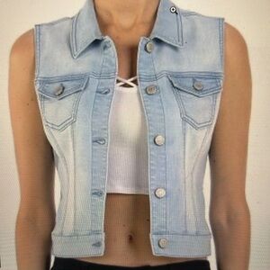 Wax Jeans Light Wash Denim Vest Women’s Sz. large
